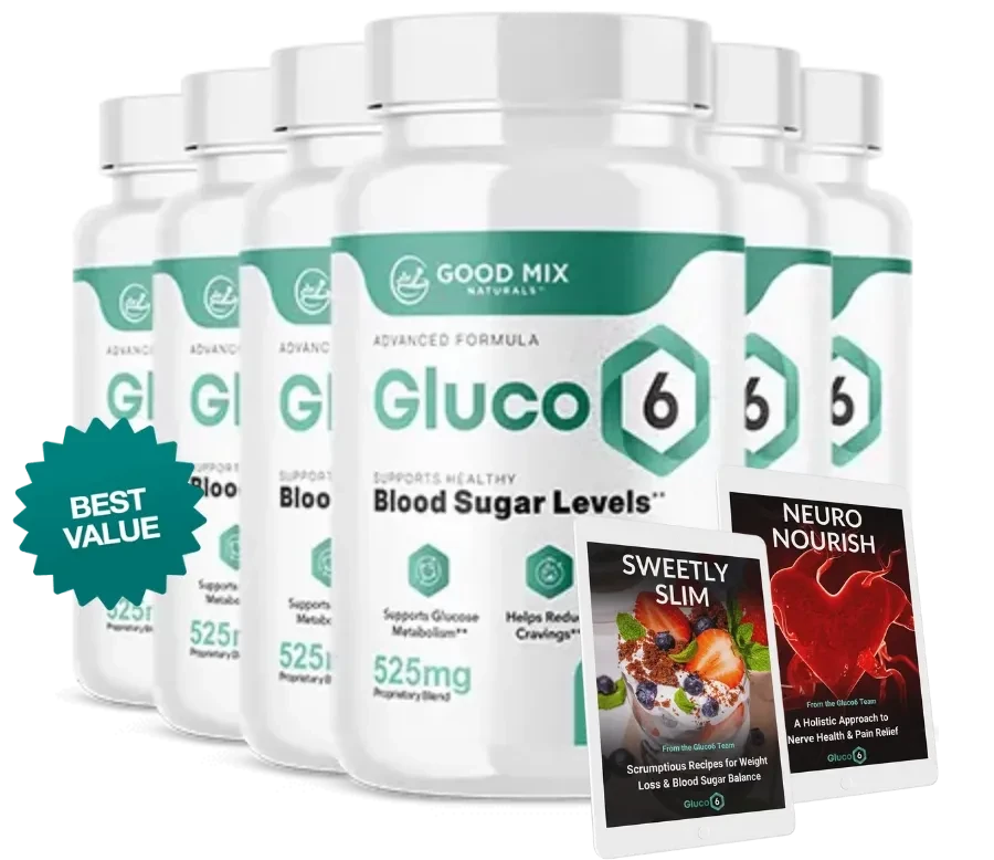 6 Bottles Gluco6 package