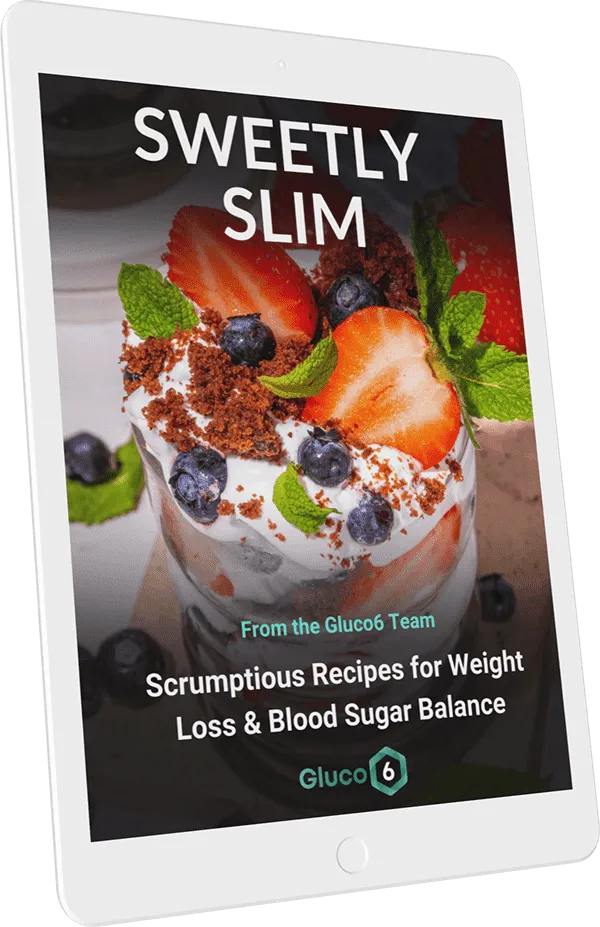 Sweetly Slim recipe guide bonus from Gluco6 featuring healthy recipes for weight management and balanced lifestyle